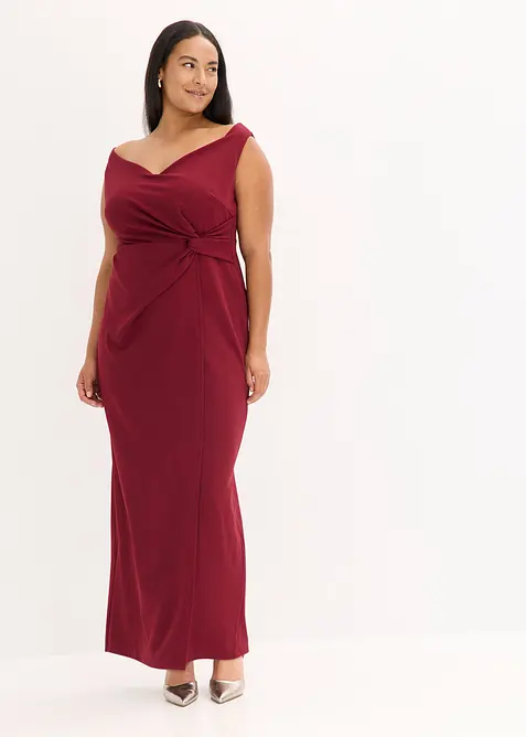 Carmen jurk van gestructureerde crêpe, bonprix