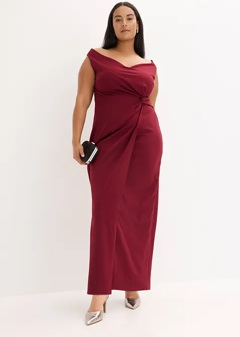 Carmen jurk van gestructureerde crêpe, bonprix