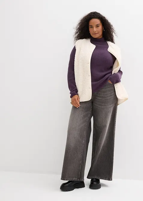 Fijngebreide trui van biologisch katoen, bonprix