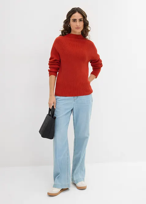 Fijngebreide trui van biologisch katoen, bonprix