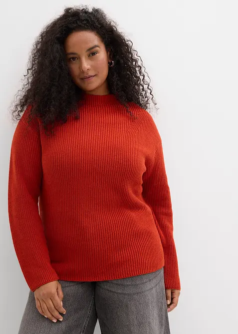 Fijngebreide trui van biologisch katoen, bonprix