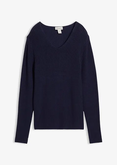 Fijngebreide trui van biologisch katoen, bonprix