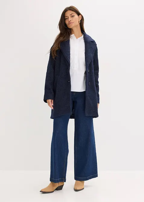 Korte, oversized bouclé jas, bonprix