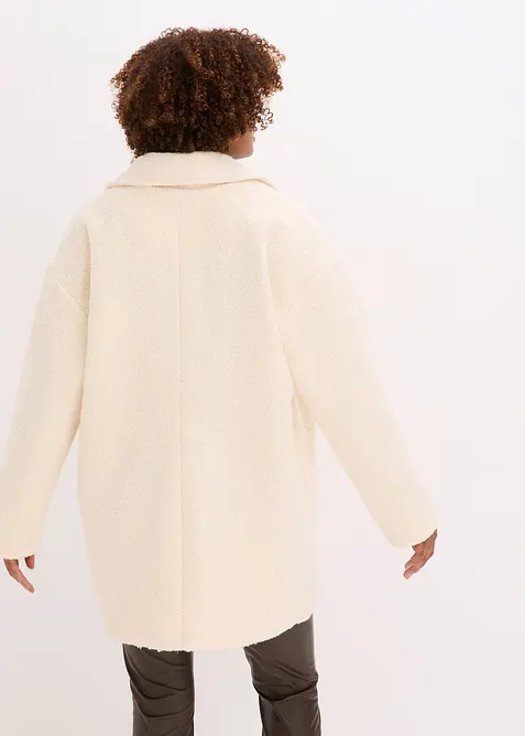 Korte, oversized bouclé jas, bonprix