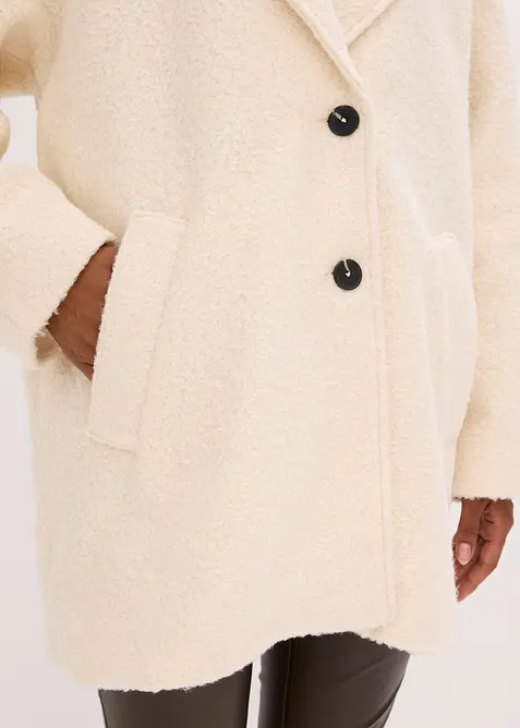 Korte, oversized bouclé jas, bonprix