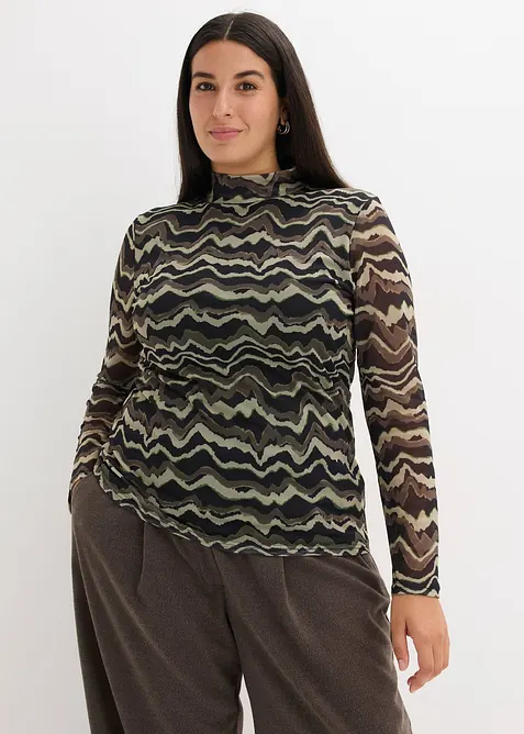 Longsleeve van zacht mesh, bonprix