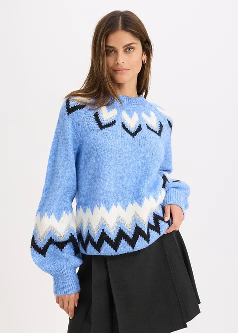 Noorse trui met glitterstrepen, bonprix