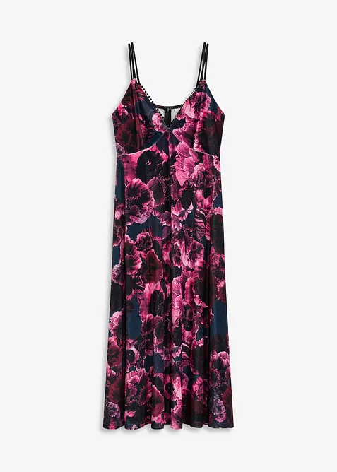 Midi jurk van glanzend fluweel, bonprix