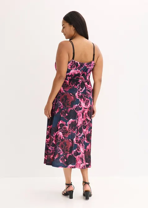 Midi jurk van glanzend fluweel, bonprix