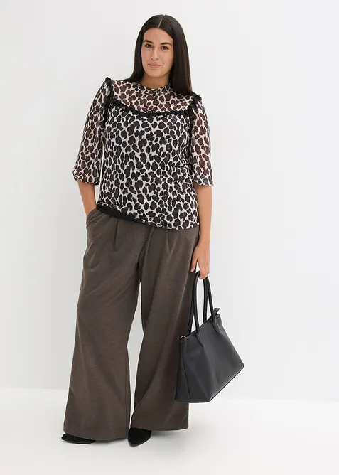 Shirt van zacht mesh met kant, bonprix