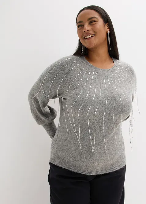 Trui met strass applicatie, bonprix