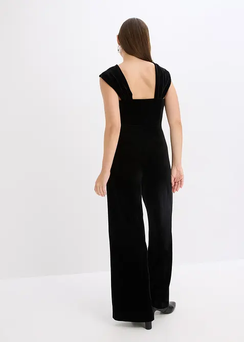 Jersey jumpsuit van soepelvallend fluweel, bonprix