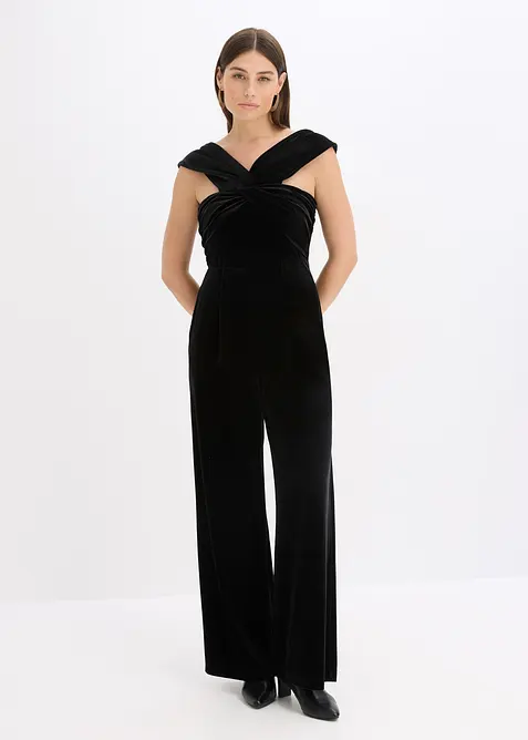 Jersey jumpsuit van soepelvallend fluweel, bonprix