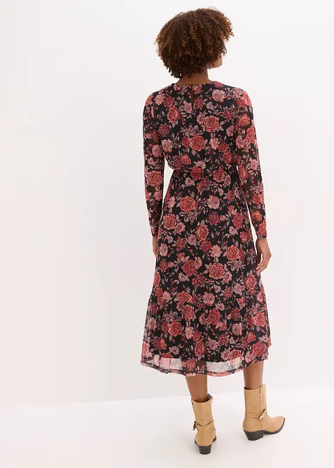 Midi jurk van zachte mesh, bonprix