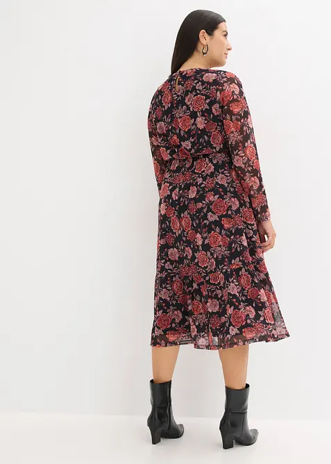 Midi jurk van zachte mesh, bonprix