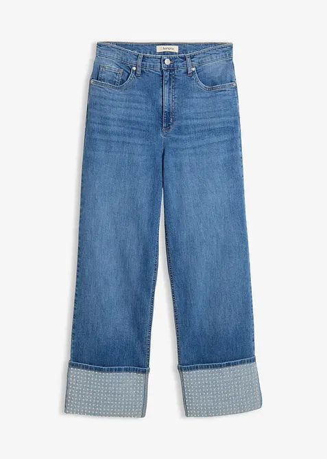 Straight jeans high waist met turn up, bonprix