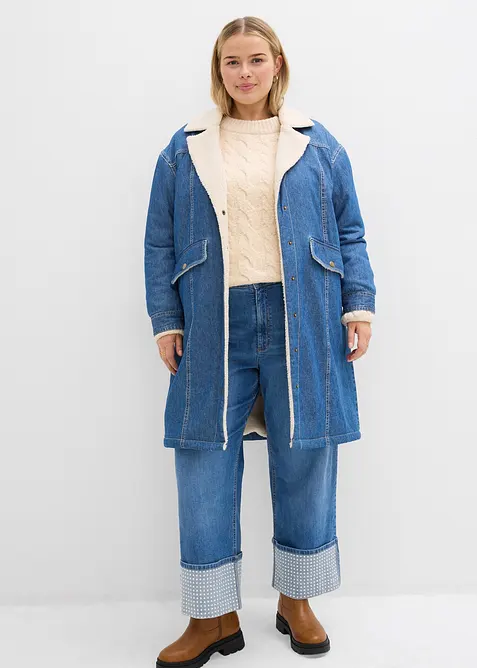 Straight jeans high waist met turn up, bonprix