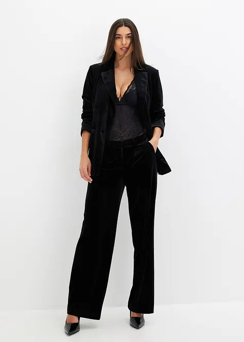 Broek van zacht fluweel, bonprix