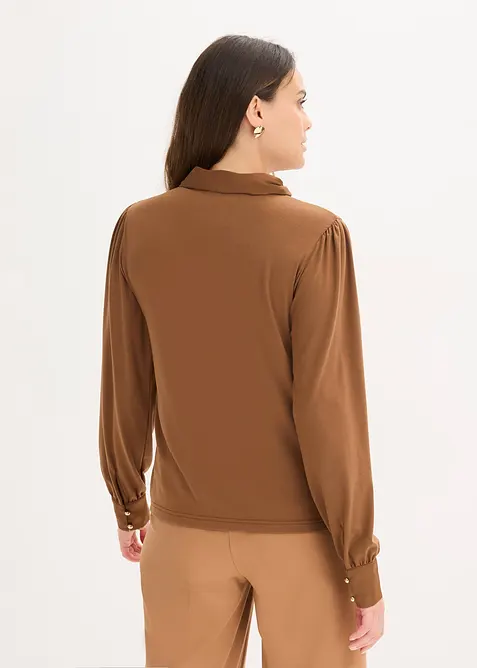 Shirt met viscose en satijnen strik, bonprix