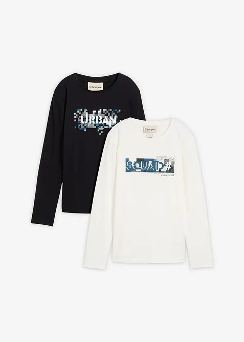 Longsleeve van biologisch katoen (set van 2), bonprix