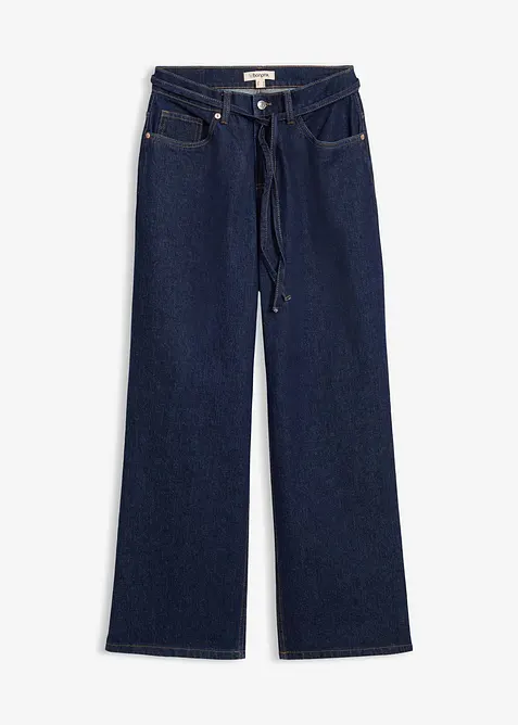 Wide leg jeans met mid waist, bonprix