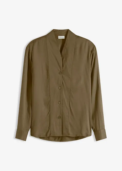 Overhemdblouse van soepelvallend satijn, bonprix
