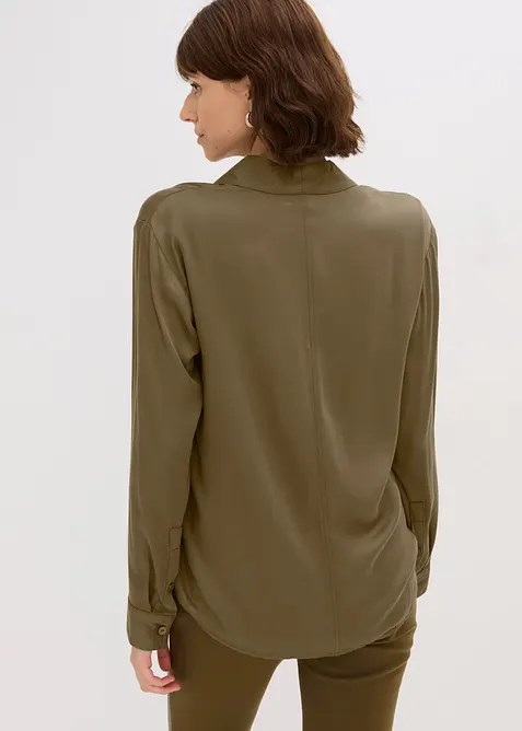 Overhemdblouse van soepelvallend satijn, bonprix