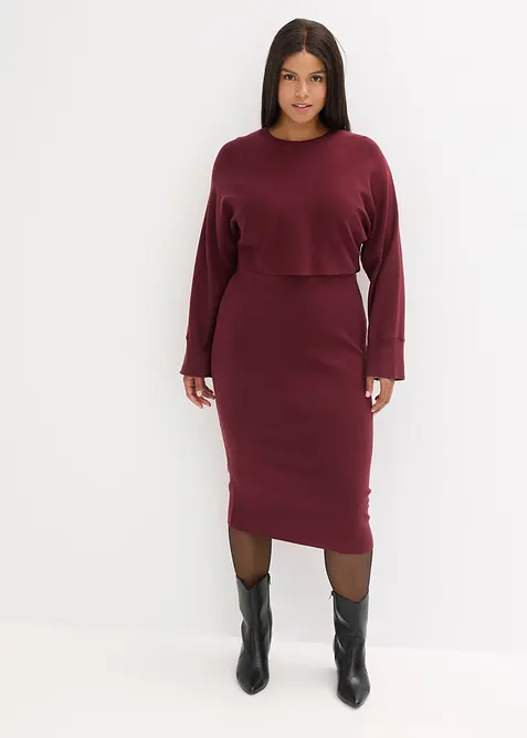 Gebreide jurk en shirt (2-dlg. set), bonprix