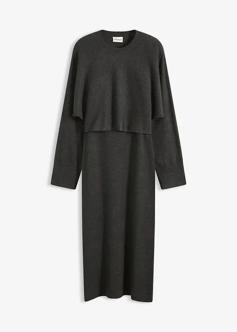 Gebreide jurk en shirt (2-dlg. set), bonprix