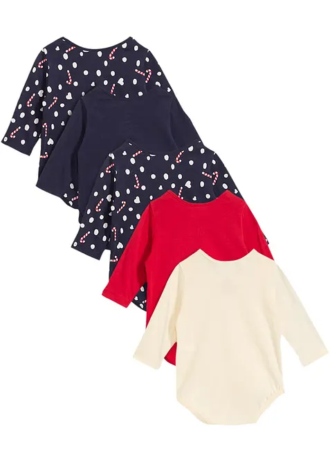 Baby rompertje van puur biologisch katoen met lange mouwen (set van 5), bonprix