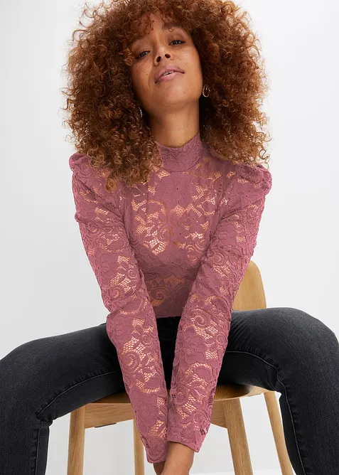 Aansluitend longsleeve met kant, bonprix