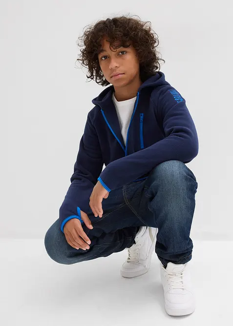 Fleece vest met contrasten, bonprix