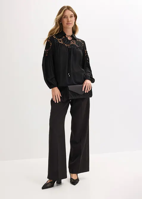 Blouse met kant, bonprix