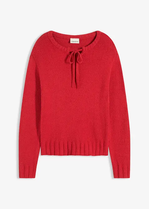 Grof gebreide trui met strik, bonprix