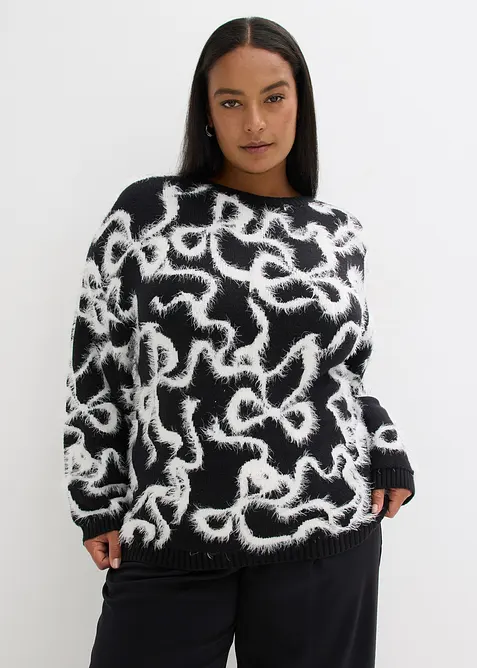 Jacquard trui in een zachte viscosemix, bonprix