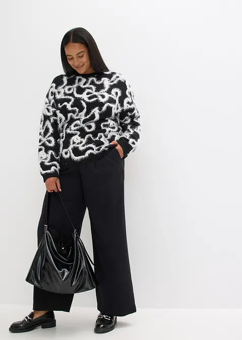 Jacquard trui in een zachte viscosemix, bonprix