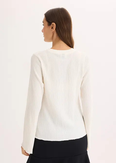 Longsleeve van gestructureerde crêpe, bonprix