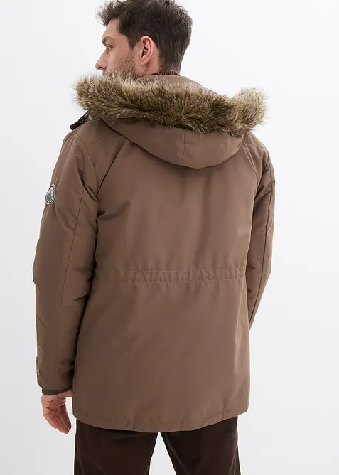 Gewatteerde parka met fleece voering en afneembare capuchon, bonprix