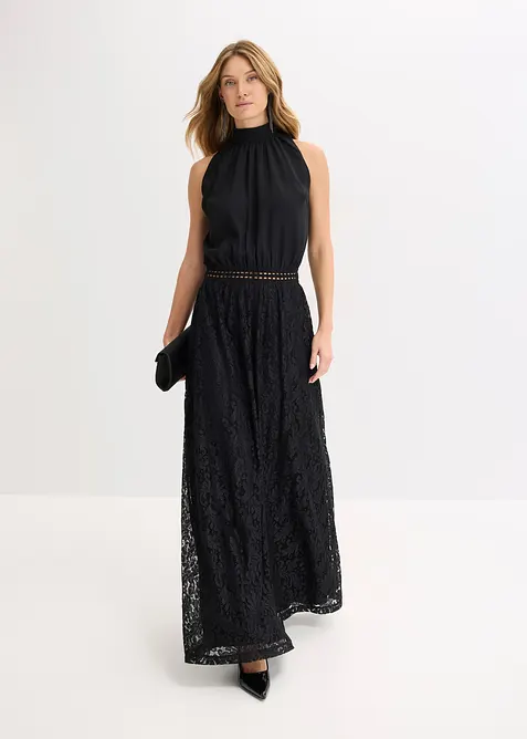 Maxi jurk met rok van kant, bonprix