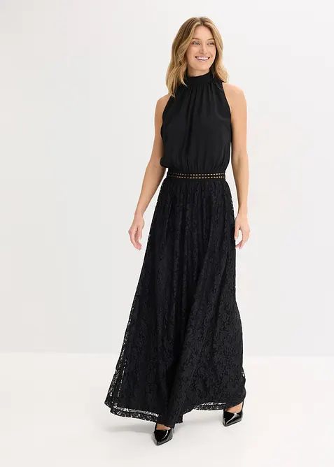 Maxi jurk met rok van kant, bonprix