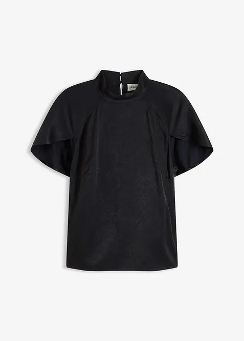Elegante blouse met korte mouwen van glanzend satijn, bonprix