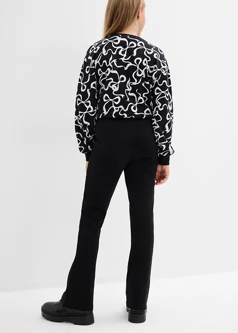 Broek van stevig katoen-jersey met wijd uitlopende pijpen, bonprix