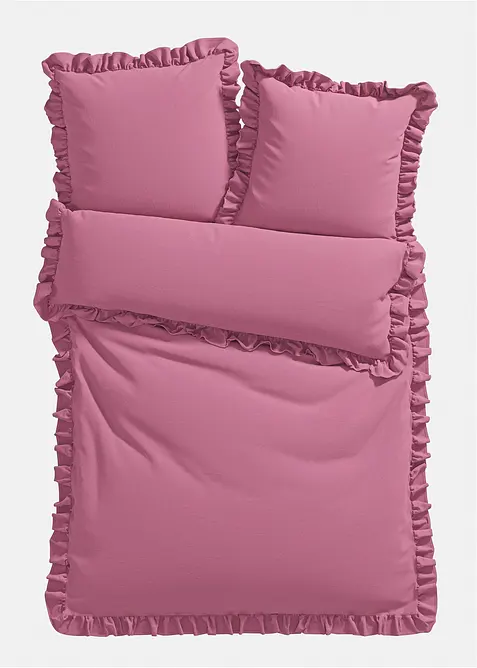 Dekbedovertrek linon met ruches, bonprix