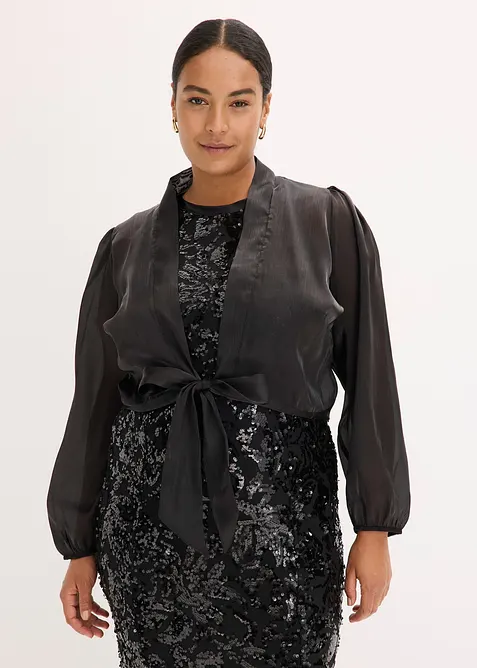 Bolero van fijne tule met strik, bonprix