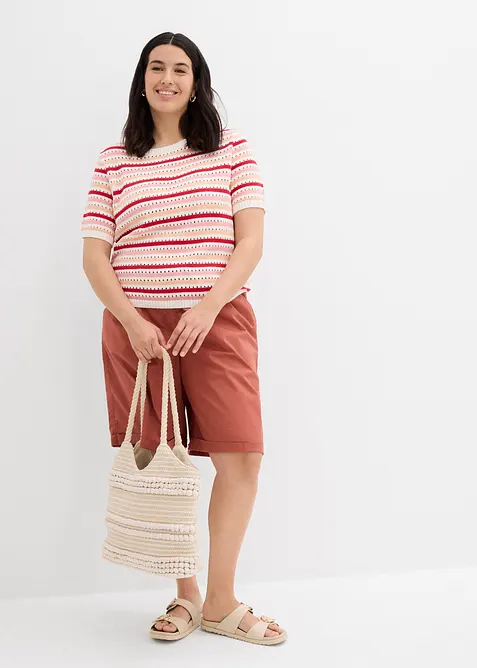 Papertouch bermuda van een katoenmix, bonprix