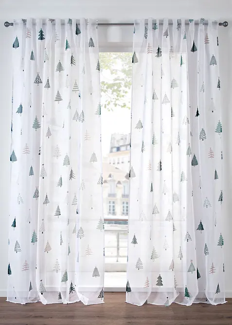 Gordijn met dennenbomen print (1 stuk), bonprix