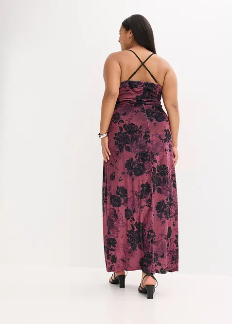 Maxi jurk van glanzend fluweel, bonprix