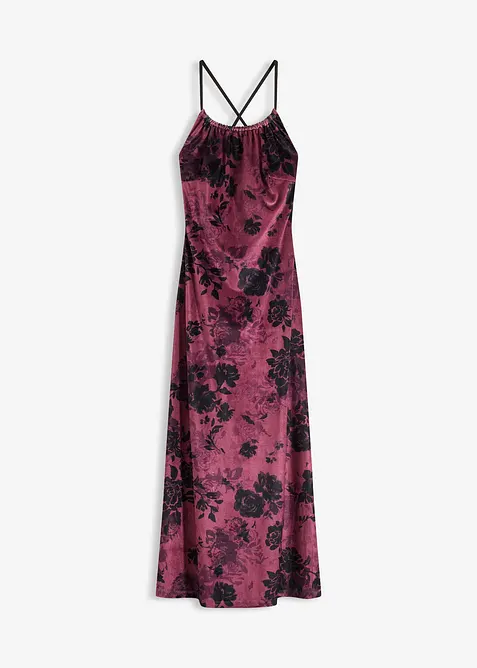 Maxi jurk van glanzend fluweel, bonprix