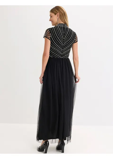Maxi jurk met parelborduursel, bonprix