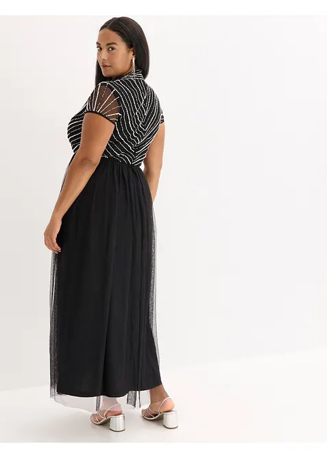 Maxi jurk met parelborduursel, bonprix